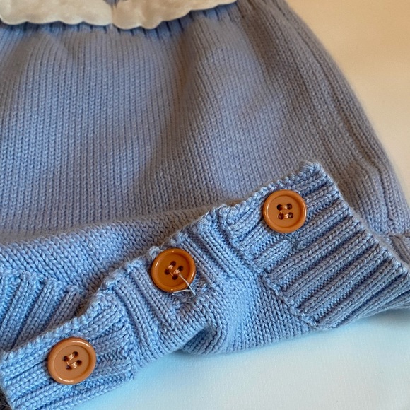 Knit baby blue romper with wings size 6-9 months NWOT - Picture 7 of 7